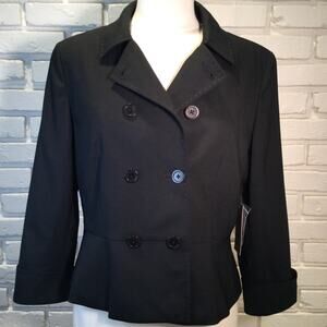 Adrienne Vittadini Lightweight Wool 8 Button 3/4 Sleeve Blazer Professional 10